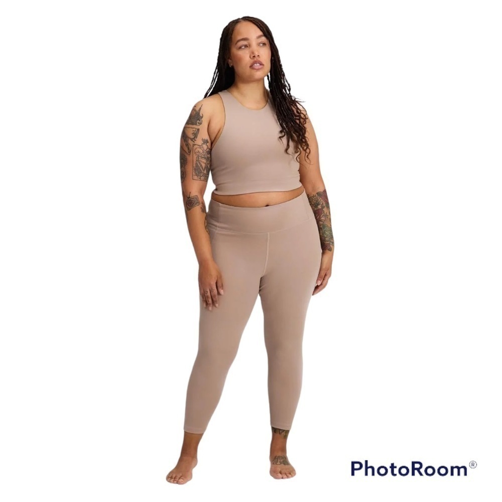 NEW GIRLFRIEND COLLECTIVE NWT High Waist 7/8 Leggings In Quartz Size‎ L